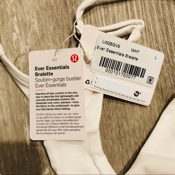 Lululemon Ever Essentials Bralette - White - L - Picture 4 of 4